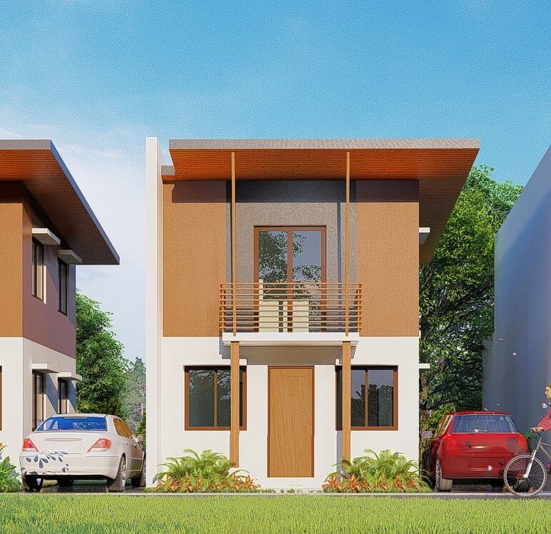 Single Attached Front View of the House at Las Palmeras Residences, Tanay, Rizal